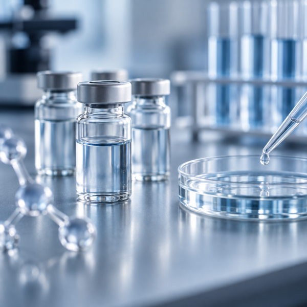AI-generated conceptual illustration for Biomedicine & Pharmaceuticals; not an actual Flosn product or customer project
