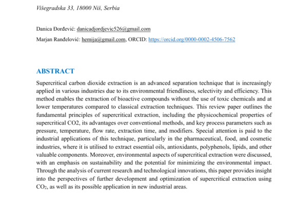 Supercritical CO2 Extraction: Fundamentals, Industrial Relevance, and Future Perspectives first page